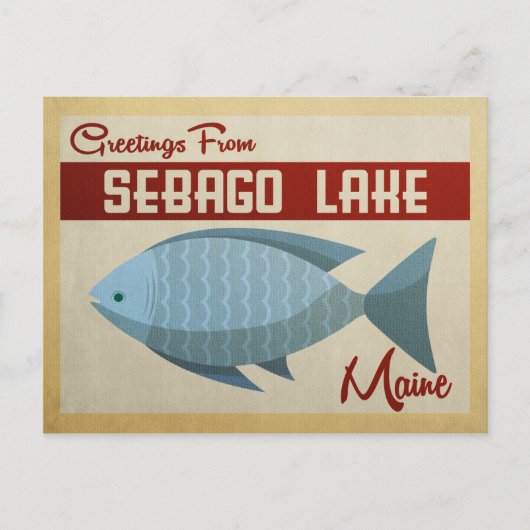 Carte postale vintage de voyage Sebago Lake Maine  (Devant)
