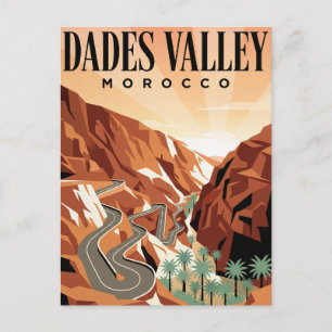 Carte postale vintage de voyage Vallée de Dades