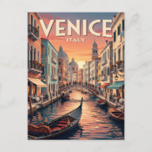 Carte postale vintage de voyage | Venise Italie