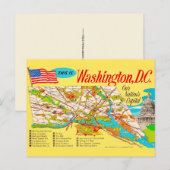 Carte postale vintage de Washington DC (Devant / Derrière)