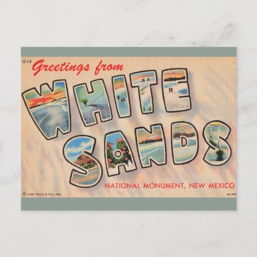 Carte postale vintage de White Sands NM (Devant)