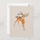 Carte Postale Vintage Deer (Devant / Derrière)