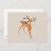 Carte Postale Vintage Deer (Devant / Derrière)