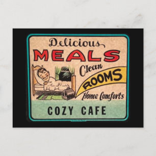 Carte Postale Vintage Délicieux Repas Propres Chambres Confort A