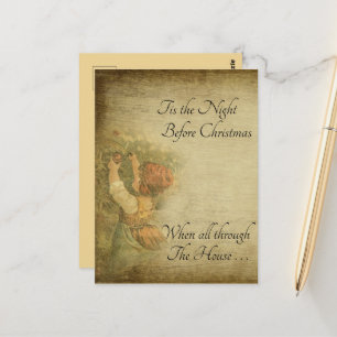 Carte Postale Vintage déprimée Tis Nuit avant Noël