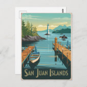 Carte Postale Vintage des îles San Juan (Devant / Derrière)