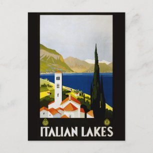 Carte postale vintage des lacs italiens Italie