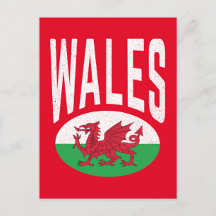 Carte Postale Vintage Détresse Pays de Galles Cymraeg Cymru Fier