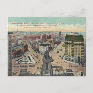 Carte Postale Vintage Detroit Michigan