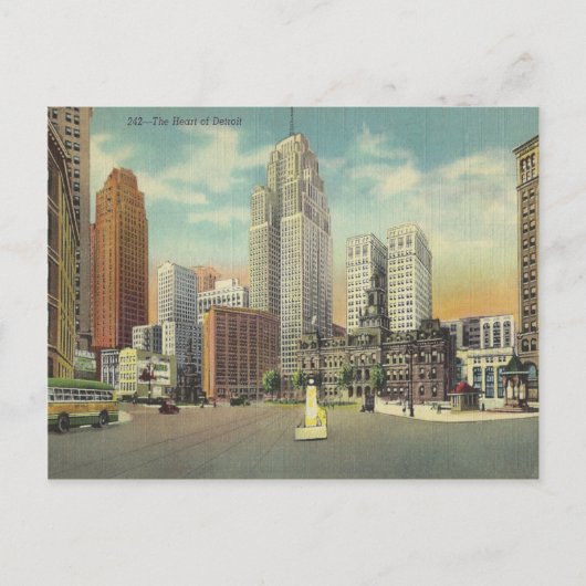 Carte Postale Vintage Detroit Michigan (Devant)