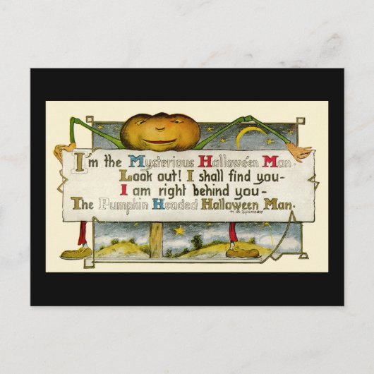 Carte postale vintage d'Halloween (Devant)