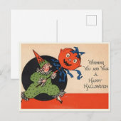 Carte postale vintage d'Halloween (Devant / Derrière)