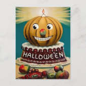 Carte postale vintage d'Halloween citrouille (Devant)