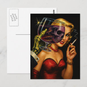 Carte postale vintage d'horreur noir – Femme Fatal
