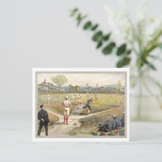 Carte postale vintage d'illustration de baseball (Debout devant)