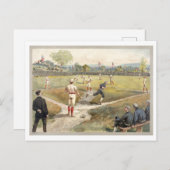 Carte postale vintage d'illustration de baseball (Devant / Derrière)