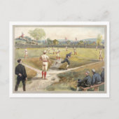 Carte postale vintage d'illustration de baseball (Devant)