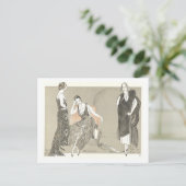 Carte postale vintage d'illustration de mode (Debout devant)