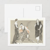 Carte postale vintage d'illustration de mode (Devant / Derrière)