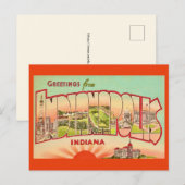 Carte postale vintage d'Indianapolis (Devant / Derrière)