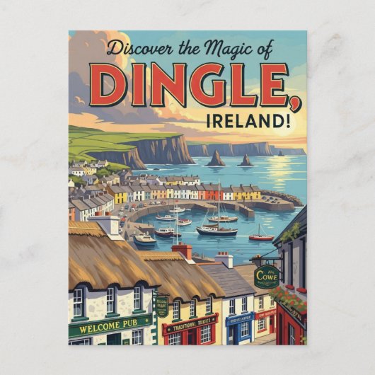 Carte Postale Vintage Dingle Irlande Travel (Devant)