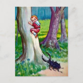 Carte postale vintage d'insecte attaquant (Devant)