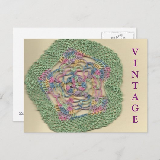 Carte postale vintage Doily (Devant / Derrière)