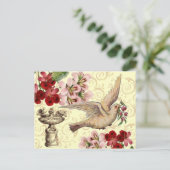 Carte Postale Vintage Dove & Birdbath (Debout devant)