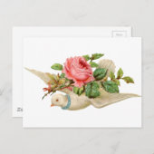 Carte Postale Vintage Dove et Rose (Devant / Derrière)