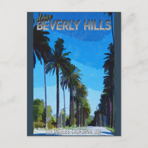 Carte Postale Vintage Drive Beverly Hills California Travel