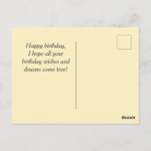 Carte postale vintage drôle chat et joyeux anniver (Dos)