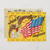 Carte postale vintage du 4 juillet (Devant / Derrière)
