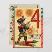 Carte postale vintage du 4 juillet (Devant / Derrière)