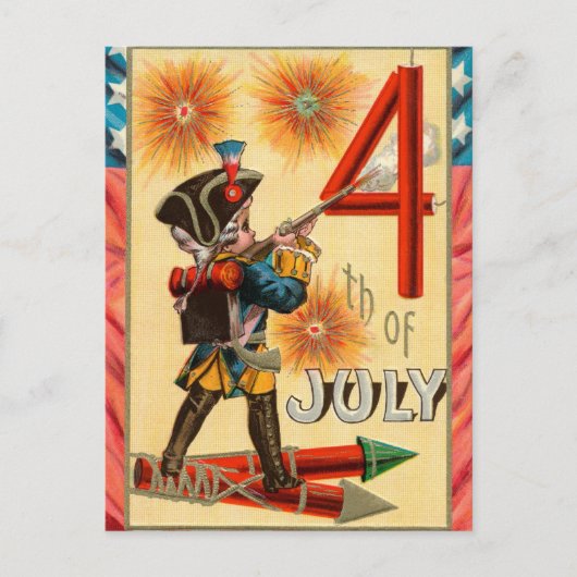 Carte postale vintage du 4 juillet (Devant)