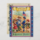 Carte postale vintage du 4 juillet (Devant / Derrière)