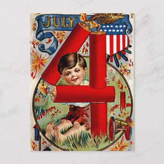 Carte postale vintage du 4 juillet (Devant)