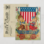 Carte postale vintage du 4 juillet (Devant / Derrière)