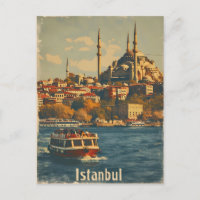 Carte postale Vintage du Bosphore d'Istanbul