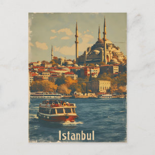 Carte postale Vintage du Bosphore d'Istanbul