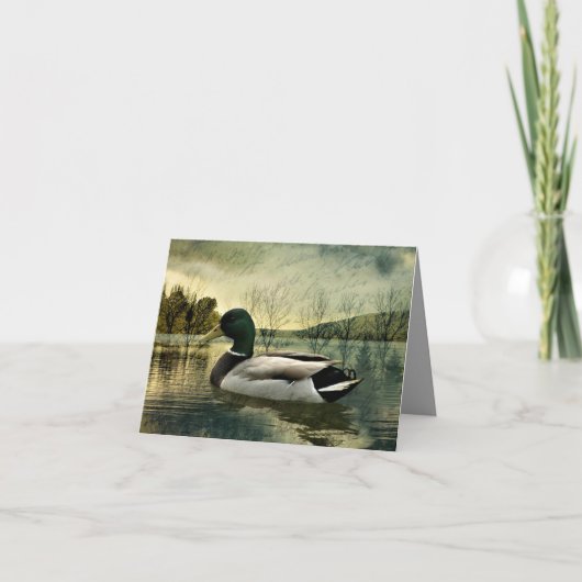 Carte postale vintage du canard colvert altérée (Devant)