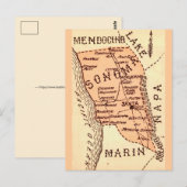 Carte postale vintage du comté de Sonom (Devant / Derrière)