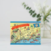 Carte postale vintage du Connecticut (Debout devant)