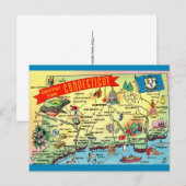 Carte postale vintage du Connecticut (Devant / Derrière)