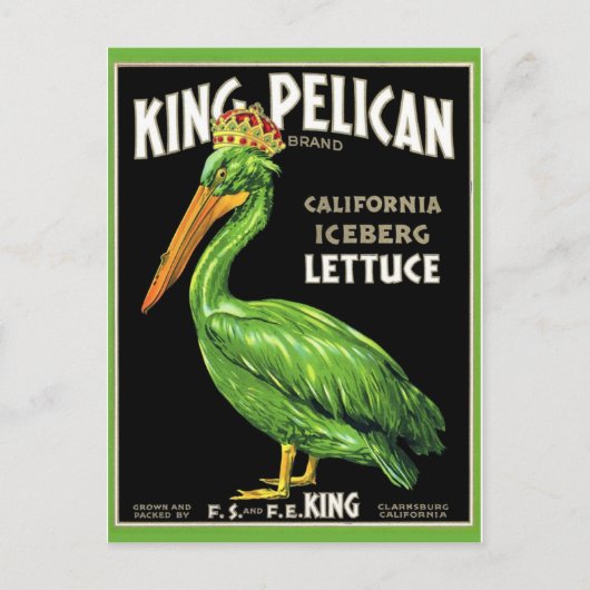 Carte postale vintage du Étiquette Crate (Devant)