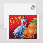 Carte postale vintage du Étiquette Crate (Devant / Derrière)