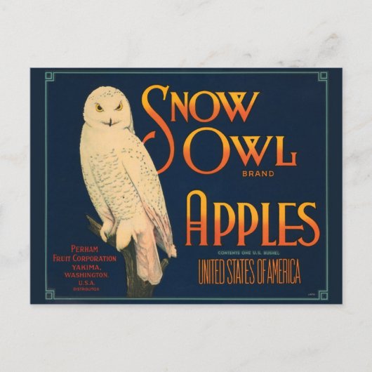 Carte postale vintage du Étiquette Crate (Devant)