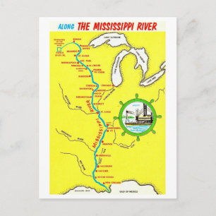 Carte postale vintage du fleuve Mississippi