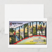 Carte postale vintage du Kentucky (Devant / Derrière)
