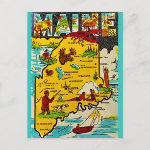 Carte postale vintage du Maine