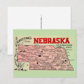 Carte postale vintage du Nebraska (Devant / Derrière)